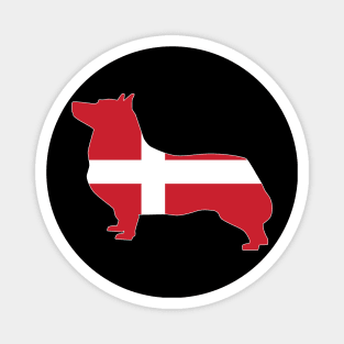 Swedish Vallhund Denmark Flag Filled Magnet